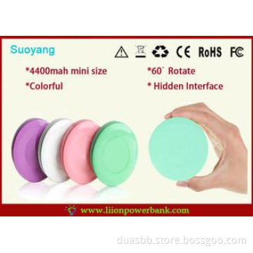 Mini slim 4400mah Rechargeable Power Bank , Li ion battery